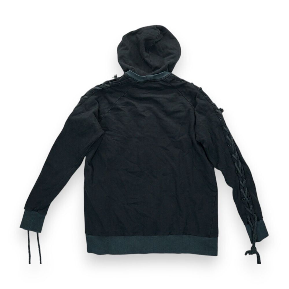 NWT‎ Darker Wavs Gothic Tassel Sleeve Hoodie Sweatshirt Black Men's Small - Picture 3 of 10